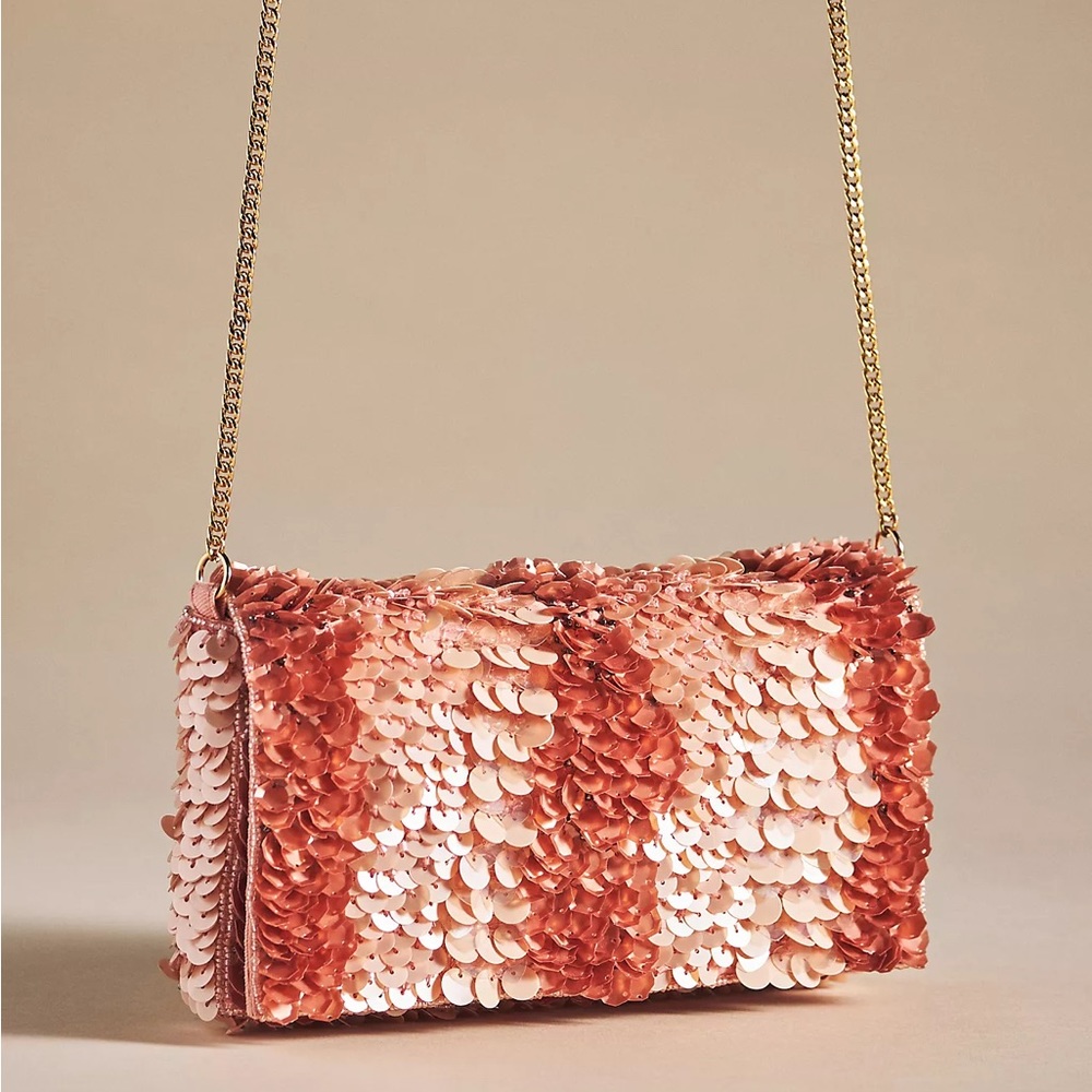 Anthropologie Sequin Crossbody Clutch NEW